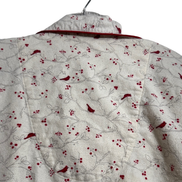 Charter Club Cream Pajama Set with Red Trim - Picture 9 of 12